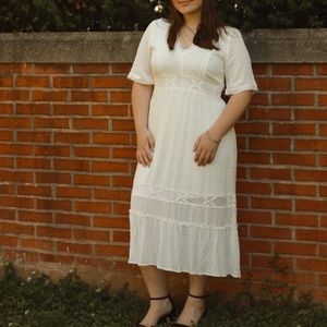 Knox Rose lacy white textured dress